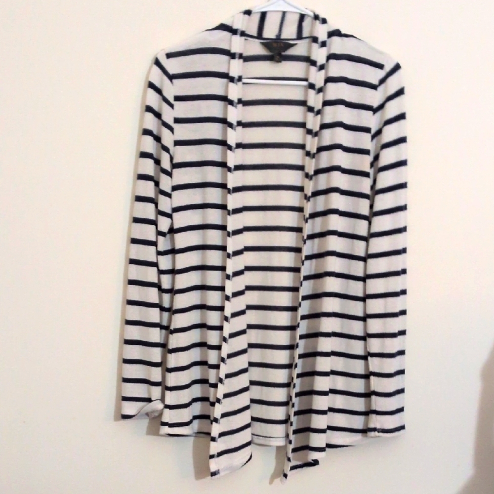 MIX by 41 Hawthorn Navy Blue and White Stripped Cardigan Size M